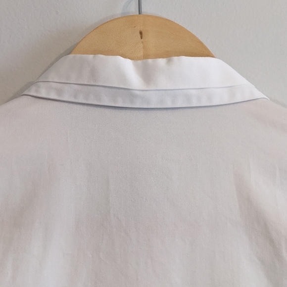 RW&CO. Button Down Dress Shirt, Pleat Details, White, Size M - Picture 8 of 12